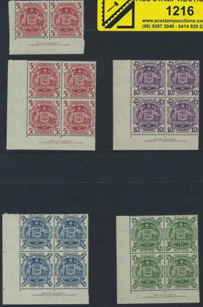 1949/50 Arms set of 4 to £2 in imprint blocks of 4 ... Image 1++