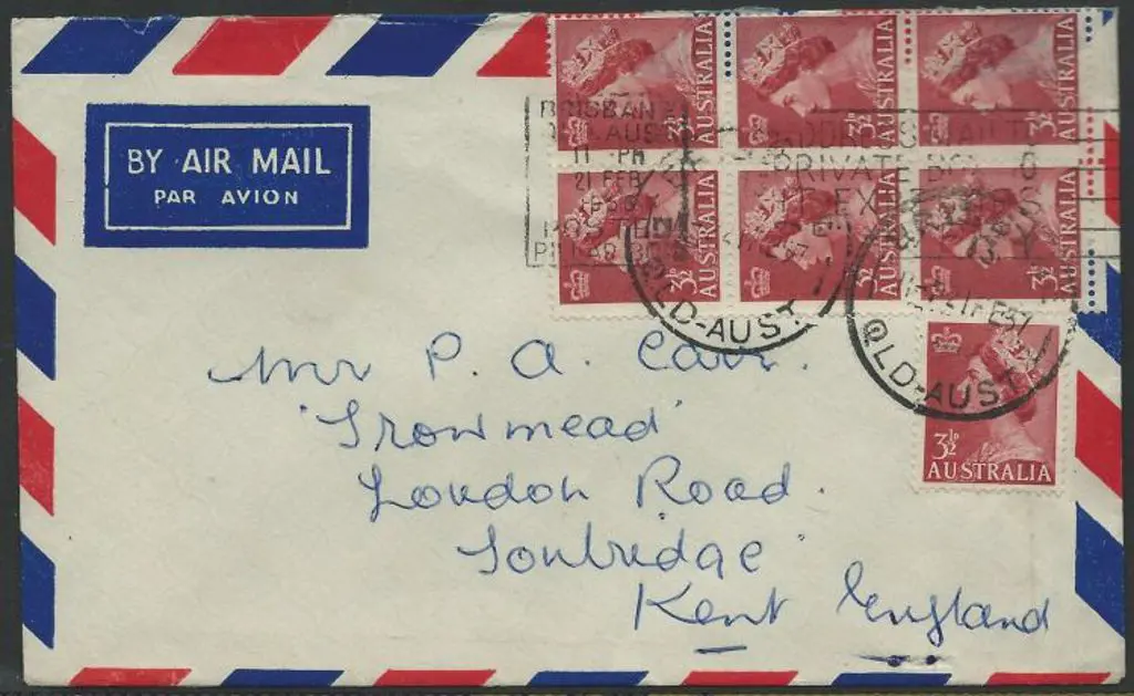 1957 (21st Feb) Airmail cover to England bearing ... Image 1++