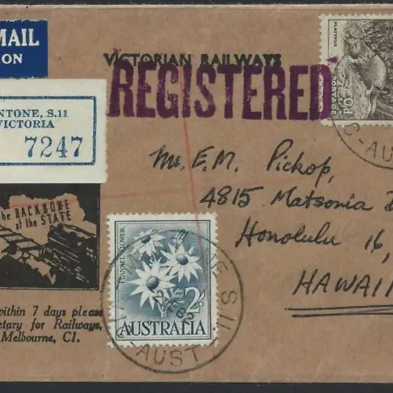 1962 (2nd June) Mentone S.11 Registered "Victorian ...