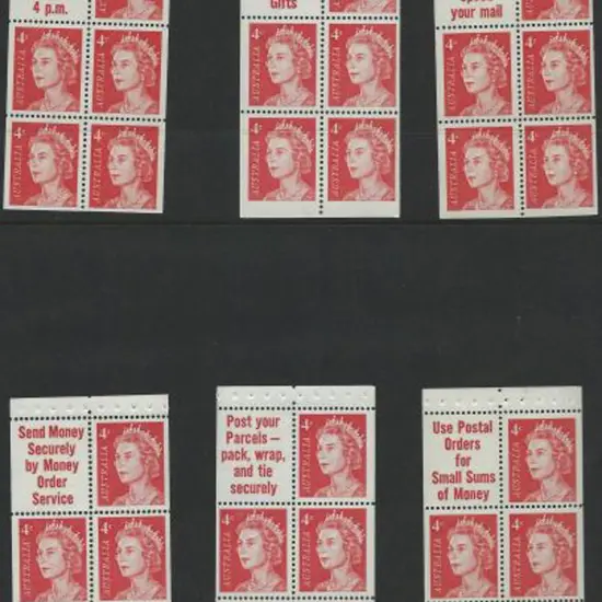 1966 4¢ QEII booklet panes slogan set of 6 & ditto ...