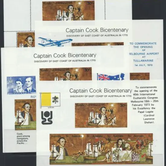 1970 Cook Miniature Sheets privately ovptd for ...