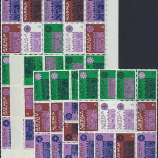 1971 Christmas pane of 25 on cream paper MUH plus ...