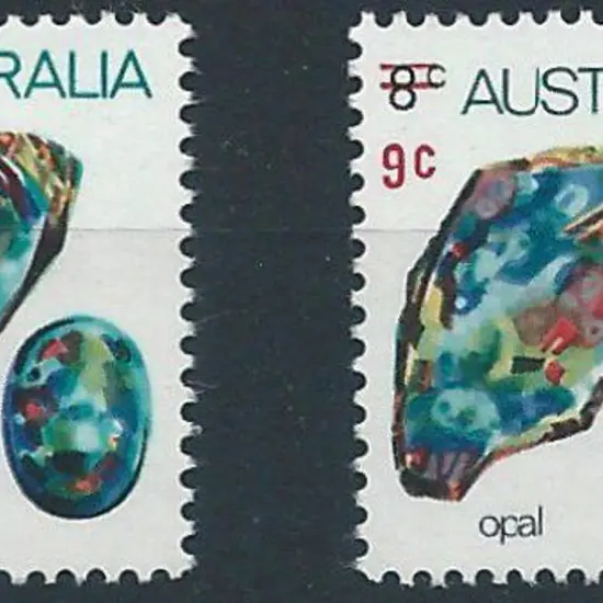 1973 9c on 8c Opal with "surcharge misplaced to ...