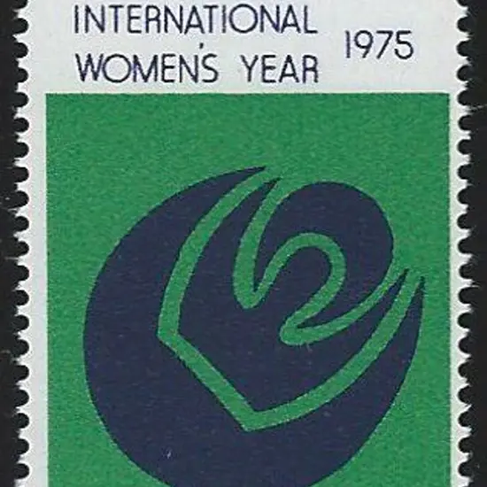 1975 10¢ IWY with dramatically misplaced perfs ...