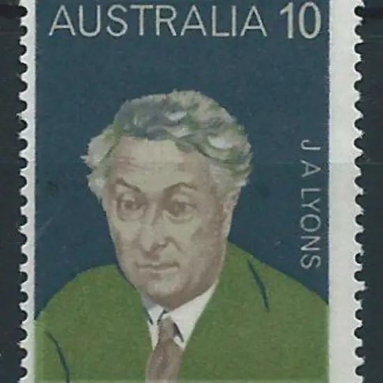 1975 10c Lyons Prime Minister with "printed on ...