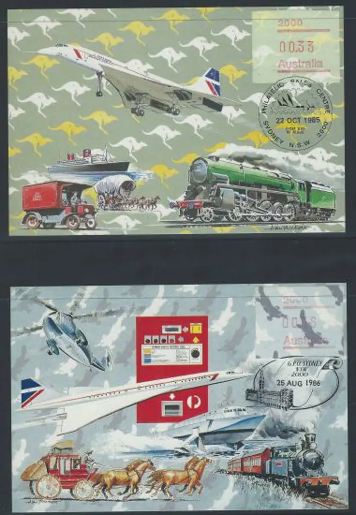 1985 33c Kangaroo & 1986 36c Platypus Frama ... Image 1++