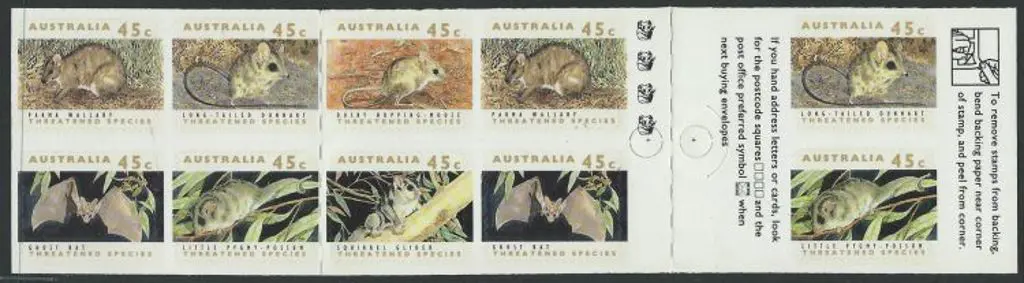 1992 $4.50 Threatened Species 4K booklet reprint ... Image 1++