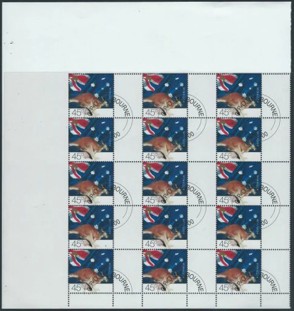 2000 45c Red Kangaroo & Map "Nature & Nation" SES ... Image 1++