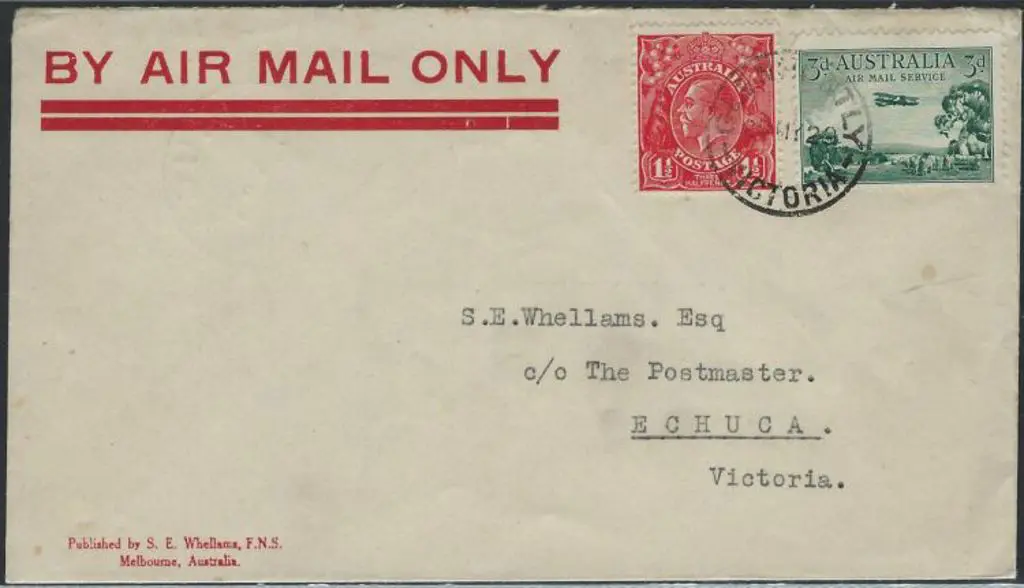 1929 (20th May) 3d green Airmail on SE Whellams ... Image 1++