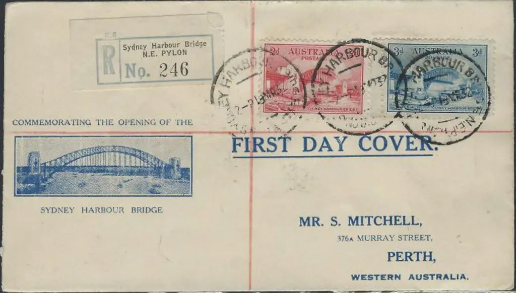 1932 (19th Mar) 2d & 3d Sydney harbour Bridge pair ... Image 1++