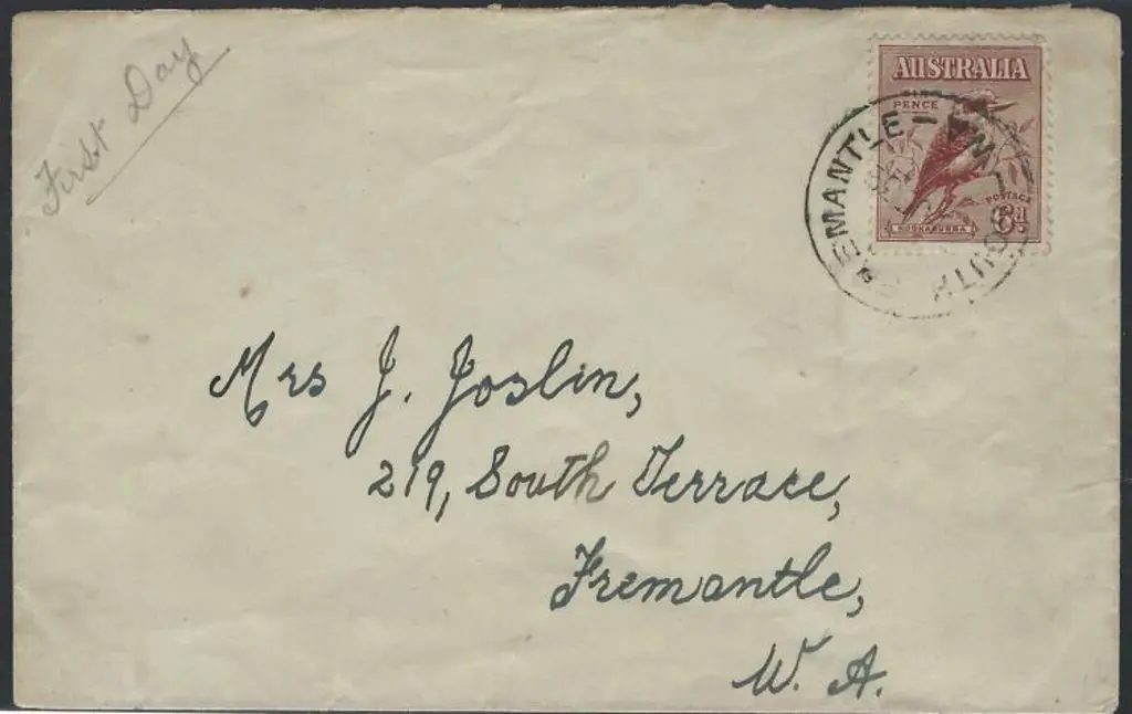 1932 (1st June) 6d kookaburra on plain cover with ... Image 1++