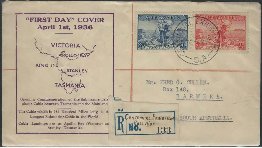 1936 (1st Apr) Cable pair on Gowers Stamp Den ... Image 1++