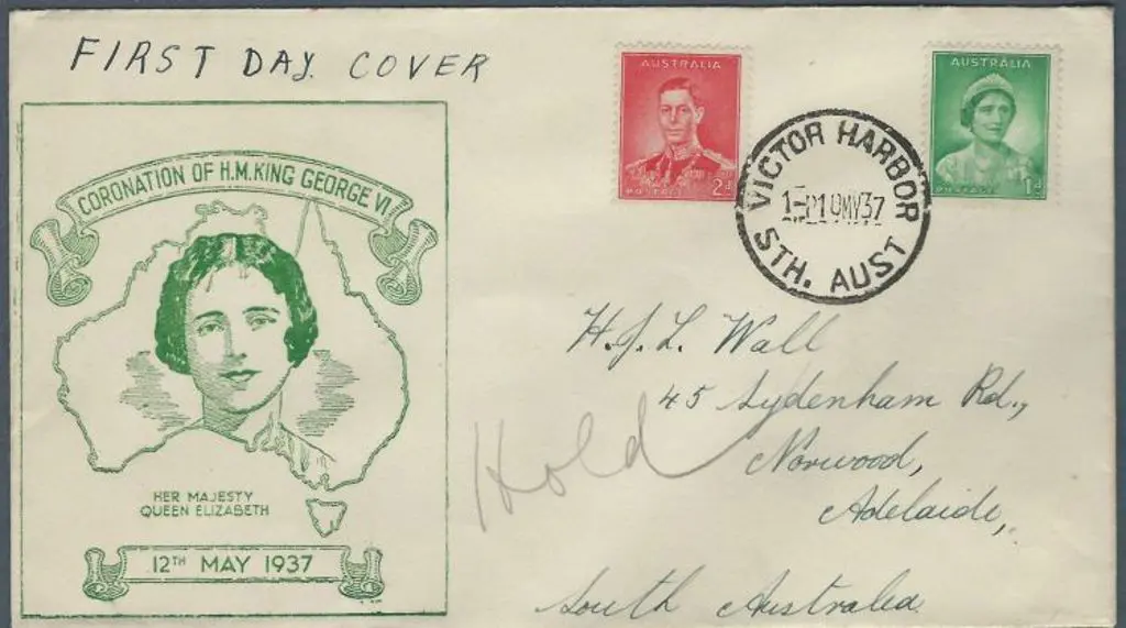 1937 (10th/12th May) 1d green QM & 2d red KGVI  ... Image 1++