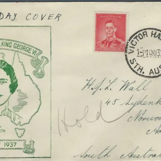 1937 (10th/12th May) 1d green QM & 2d red KGVI  ...