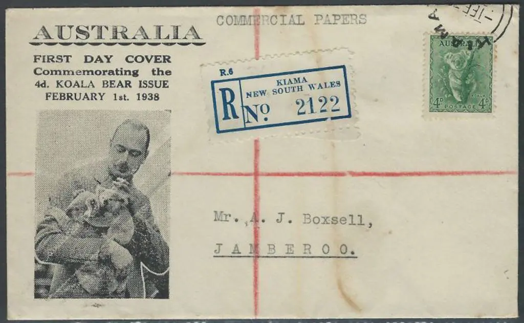 1938 (1st Feb) 4d koala on Northern Stamp Co. ... Image 1++