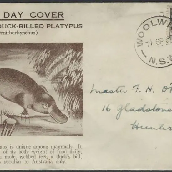 1938 (1st Sept) 9d Platypus on Haslem illustrated ...