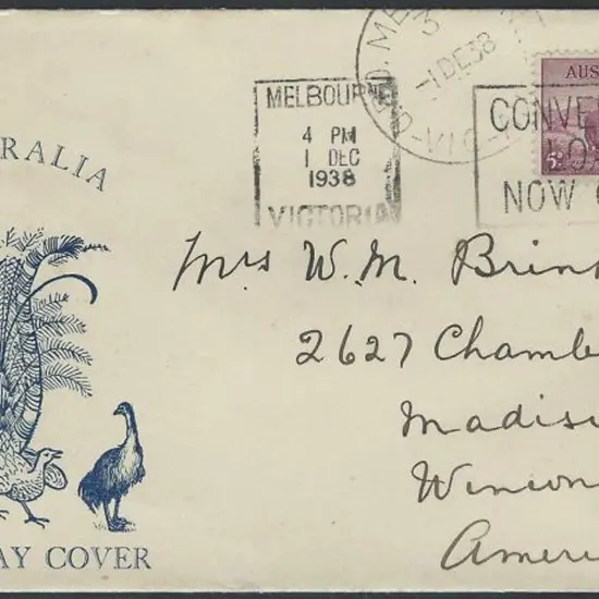 1938 (1st Dec) 5d ram on illust cover showing ...