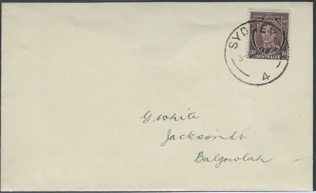 1941 (10th Dec) 3d purple-brown KGVI on plain hand ... Image 1++