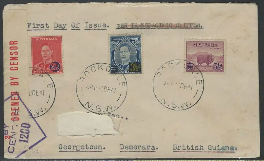 1941 (10th Dec) Surcharges set of 3 on plain typed ... Image 1++