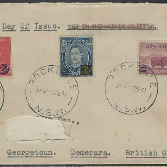1941 (10th Dec) Surcharges set of 3 on plain typed ...
