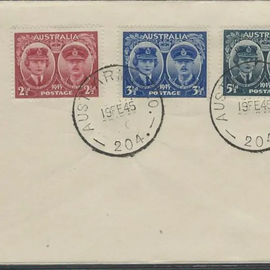 1945 (19th Feb) Gloucester set of 3 on plain cover ...