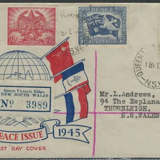 1946 (18th Feb) Peace set of 3 on "Queen Victoria ...