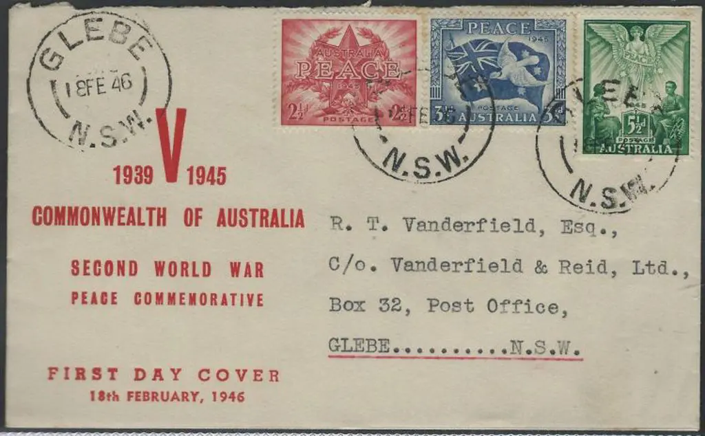 1946 (18th Feb) Peace set of 3 on Baker & Maloney ... Image 1++