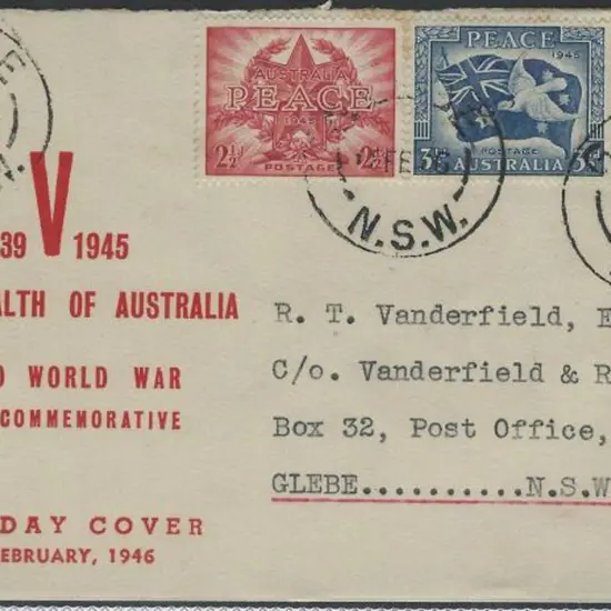 1946 (18th Feb) Peace set of 3 on Baker & Maloney ...