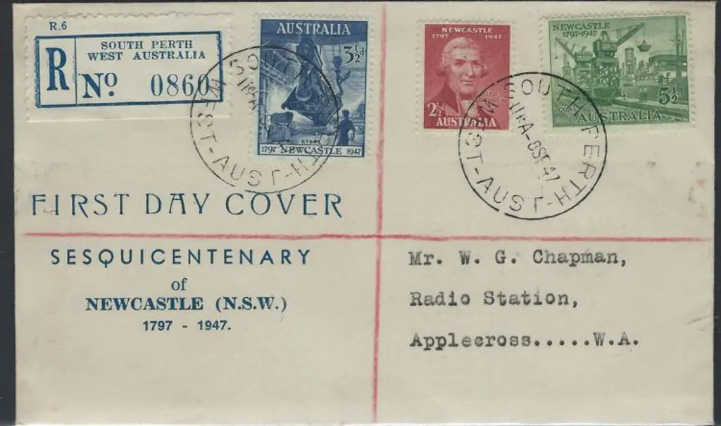 1947 (8th Sep) Newcastle Sesqui set of 3 South ... Image 1++