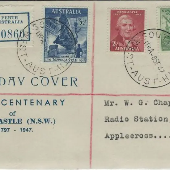 1947 (8th Sep) Newcastle Sesqui set of 3 South ...