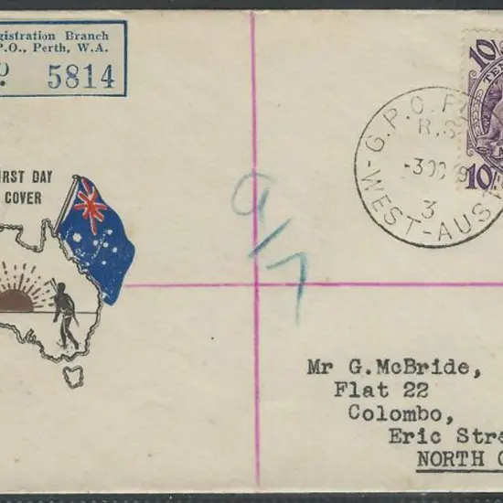 1949 (3rd Oct) 10/- Arms on Challis printed FDC ...