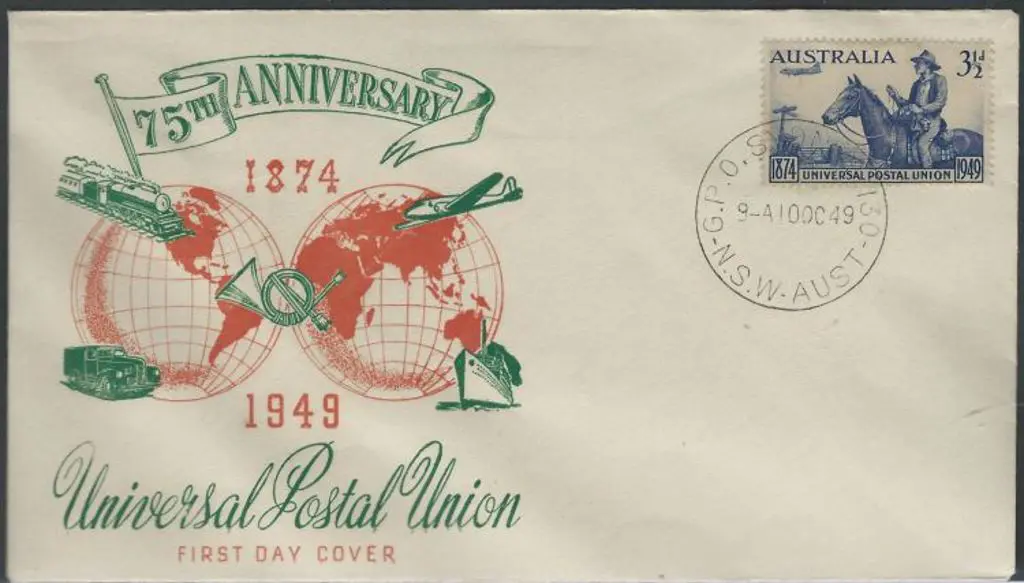 1949 (10th Oct) 3½d blue UPU on unaddressed Wide ... Image 1++