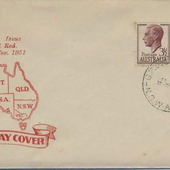 1951 (25th Nov) 3½d maroon KGVI on Smythe ...