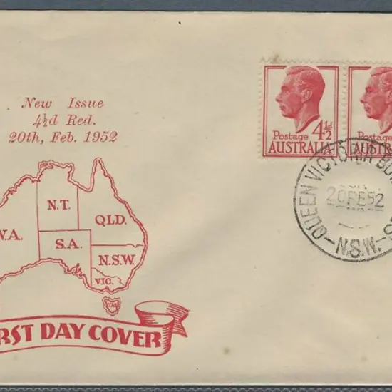 1952 (20th Feb) 4½d red KGVI on Smythe unaddressed ...