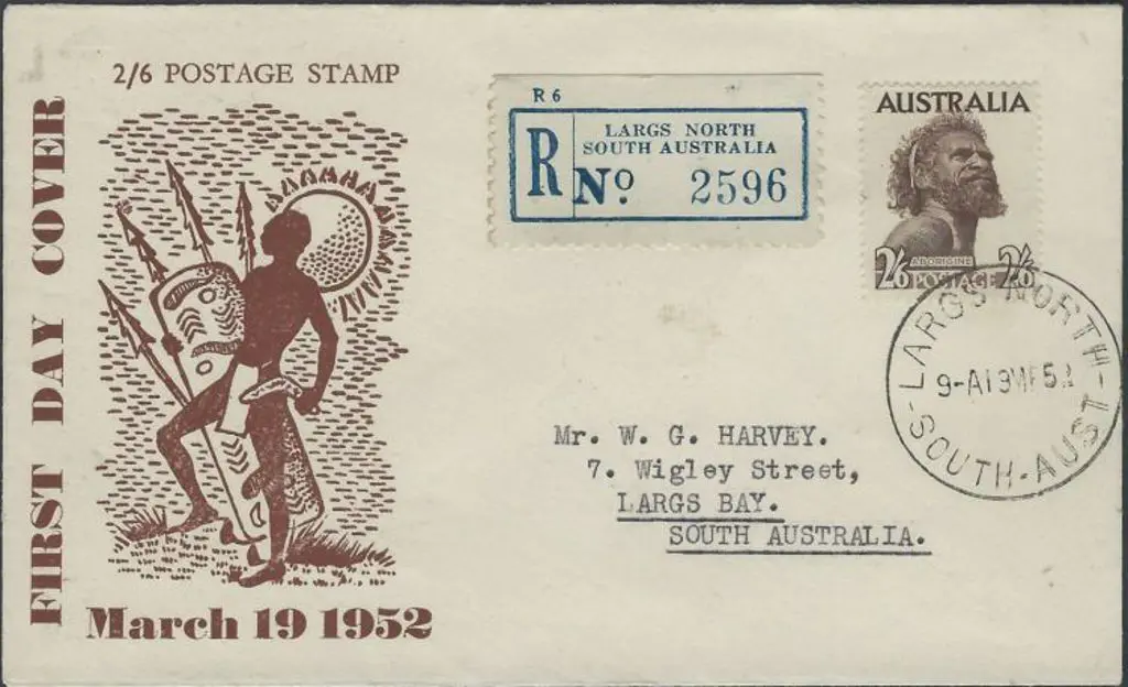 1952 (19th Mar) 2/6d aboriginal illust RJ Turley ... Image 1++