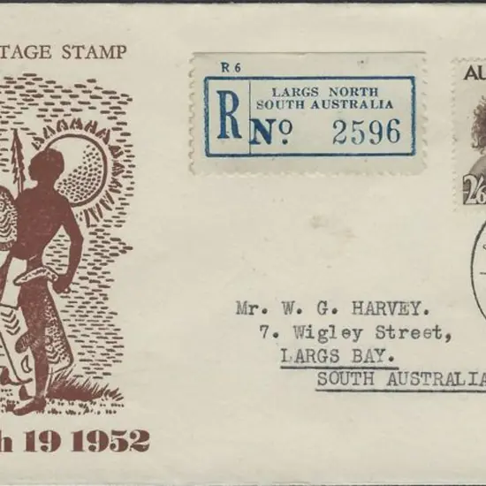 1952 (19th Mar) 2/6d aboriginal illust RJ Turley ...