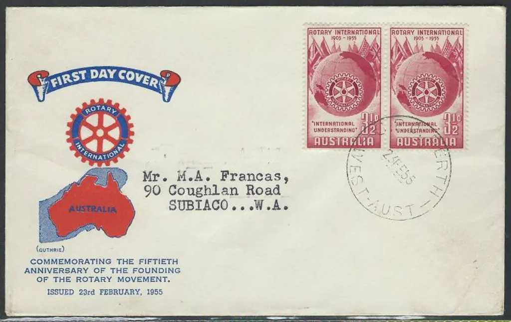 1955 (23rd Feb) Rotary pair on Guthrie typed ... Image 1++