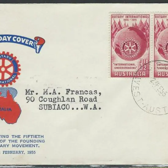 1955 (23rd Feb) Rotary pair on Guthrie typed ...