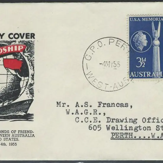 1955 (4th Mar) Australia USA Guthrie "Friendship" ...