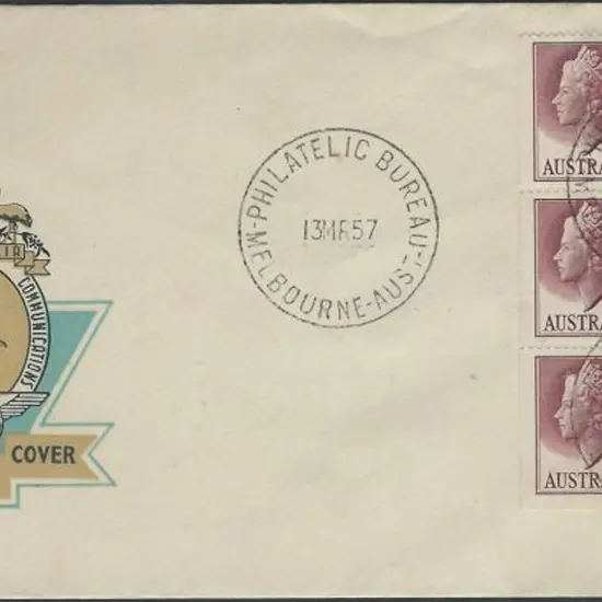 1957 (13th Mar) 4d claret full booklet pane of 6 ...
