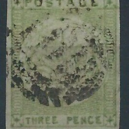 1850 3d yellow-green on bluish to grey wove paper. ...