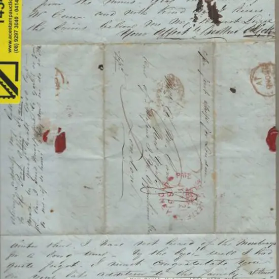 1851 "PAID SHIP LETTER SYDNEY JY 21 1851" crown ...