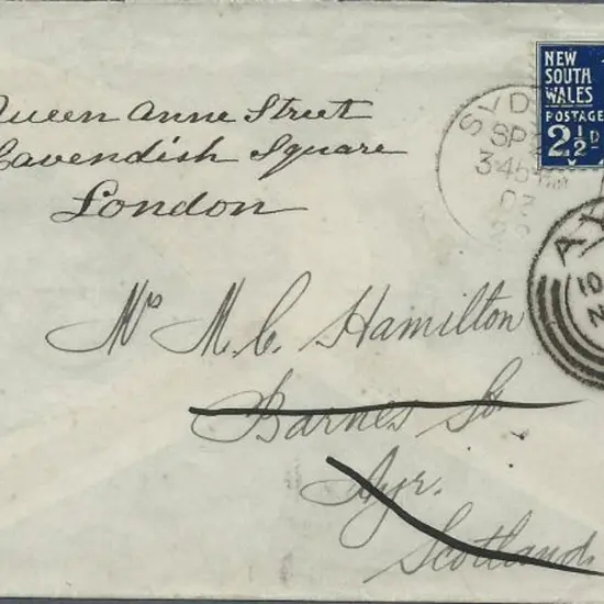 1903 (29th Sept) 2½d QV blue toed by Sydney duplex ...