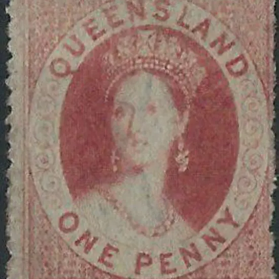 1861 1d carmine-rose on rough paper. Perf. 14-16. ...