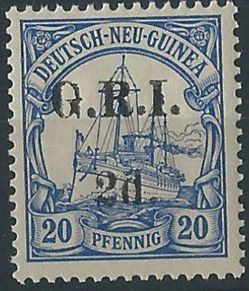1914 GRI 2d on 20pf blue yacht. Fine MUH SG 19 ... Image 1++