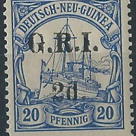 1914 GRI 2d on 20pf blue yacht. Fine MUH SG 19 ...