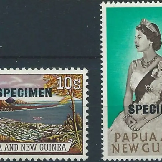 1963 10/- & £1 ovptd "SPECIMEN" with 15½mm ovpts. ...