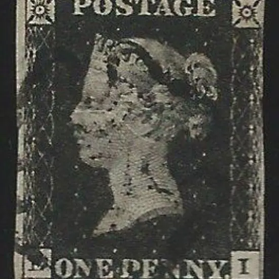 1840 1d intense black plate 6 with 3½ margin just ...