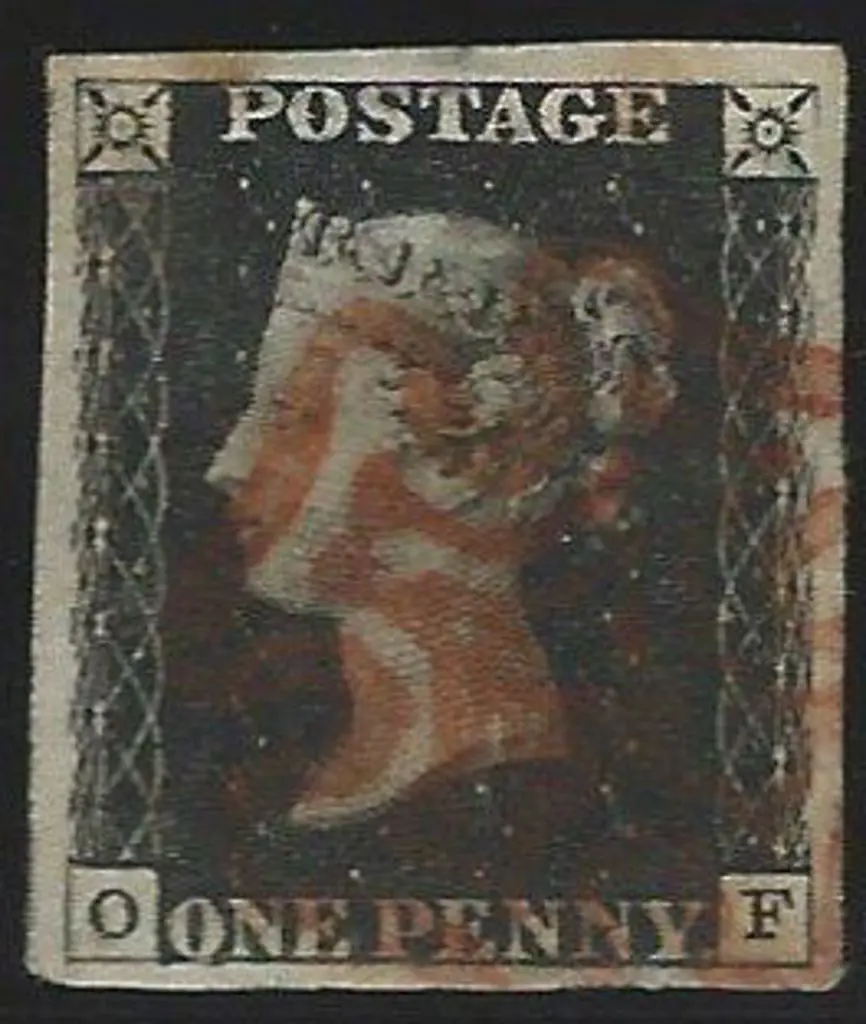 1840 1d black plate 5 with 4 generous margins. ... Image 1++