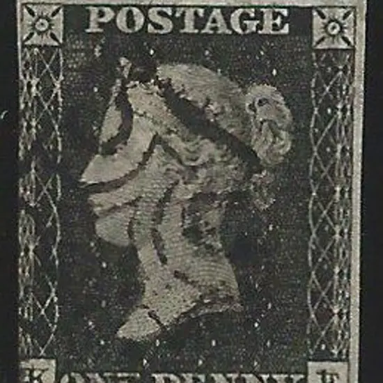 1840 1d grey-black (worn plate) with 3 clear ...